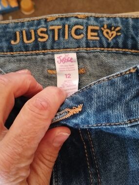 Justice Girls' Dark Blue Denim Jeans - Size 12